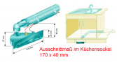 saugende Kehrdose od. Kehrschaufel Einbauschema für Zentralstaubsauger